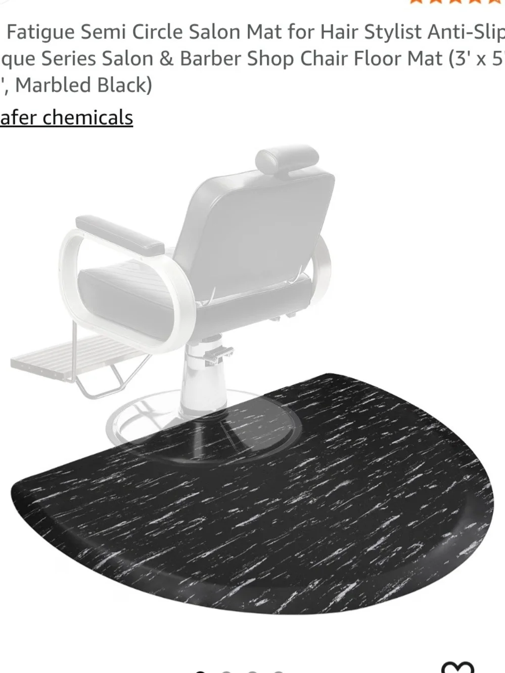 Marbled Black Semi-Circle Salon Mat for Men Grooming